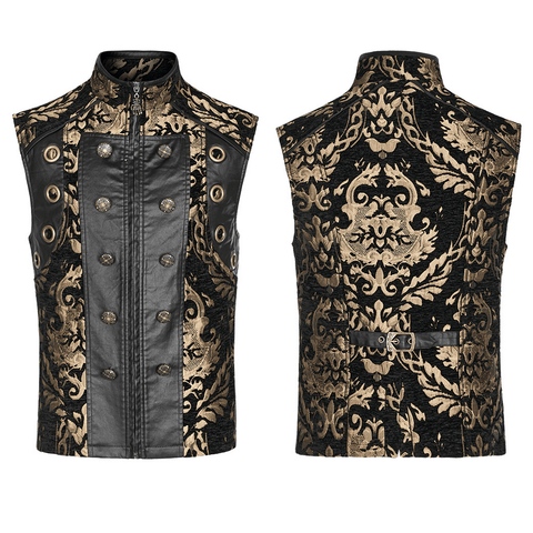 Goth Ornate Waistcoat - Regal Brocade Design