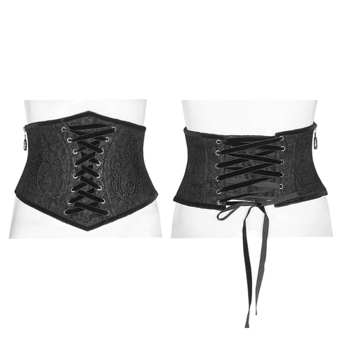 Victorian Black Gothic Corset with Lace Details.