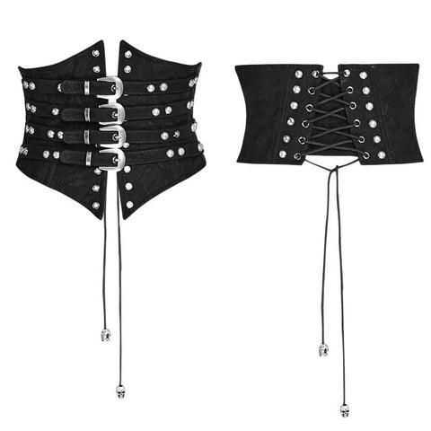 Studded Victorian Buckle Loops Steampunk Girdle.