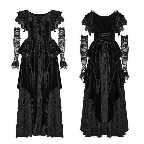 Velvet Gothic Gown - Goth Pointed Dress Skirt.