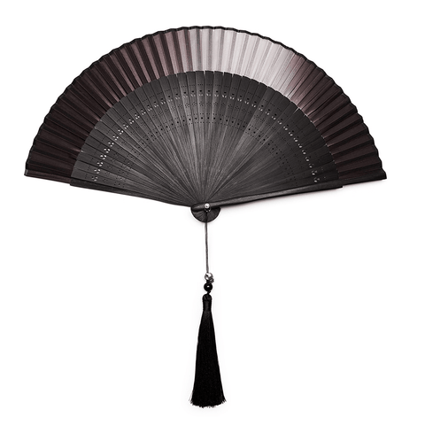 Refined Goth Gradient Carving Fan - Victorian Elegance.
