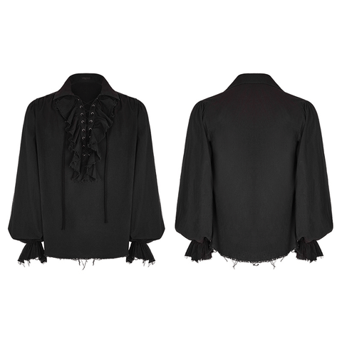 Retro Lace-Up Steampunk Long Sleeve Shirt - Gothic Wear.