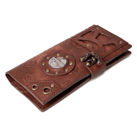 Women's Steampunk Long Purse - A Fusion Of Gears And Glamour.