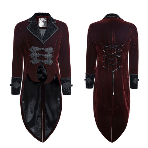 Elegant Gothic Gentle Jacket with Scissor Tail Detail.