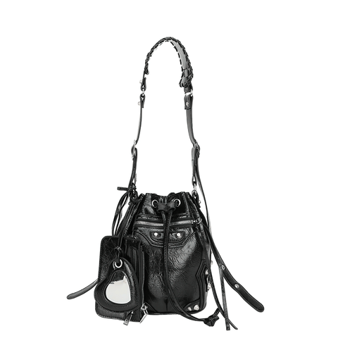 Biker Chic Meets High Fashion - Women's Riveted Bucket Bag.