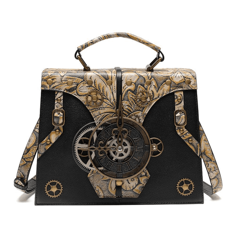 Women's Vintage-Styled Splice Handbag - A Nod To The Past.
