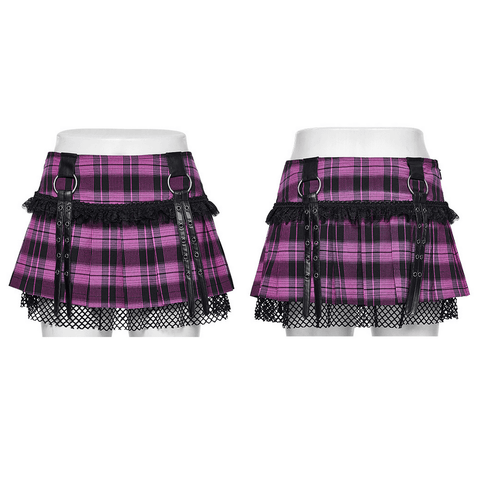 Rock Your Edgy Side with a Punk Pleated Mesh Skirt.