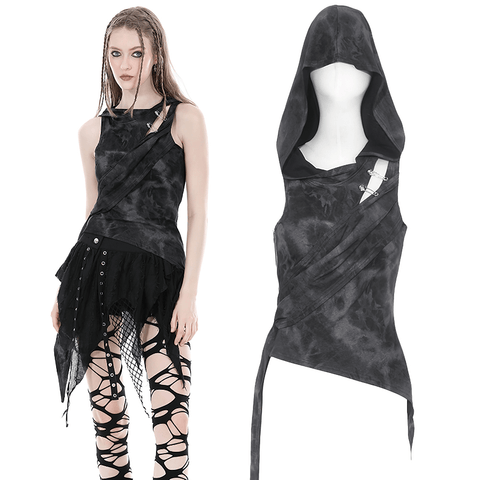 Rule the Dark in This Gothic Punk Hooded Top.