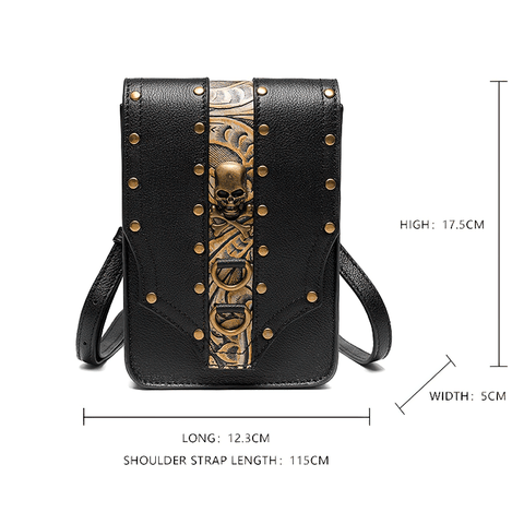 Edgy Fashion Meets Function - Women's Punk Style One-Shoulder Bag.