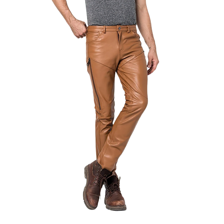 Log Cabin Brown Wax Noach Leather Pants : LeatherCult: Genuine Custom  Leather Products, Jackets for Men & Women