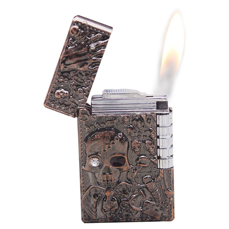 Windproof Skull Horns Zippo Silver Lighter Case | 3D Print Model