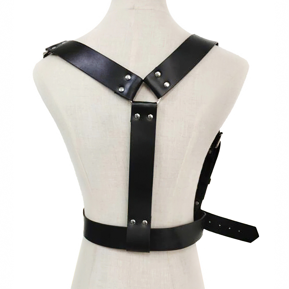 Men's Leather Suspenders Statement Belt Bondage Leather Girdle