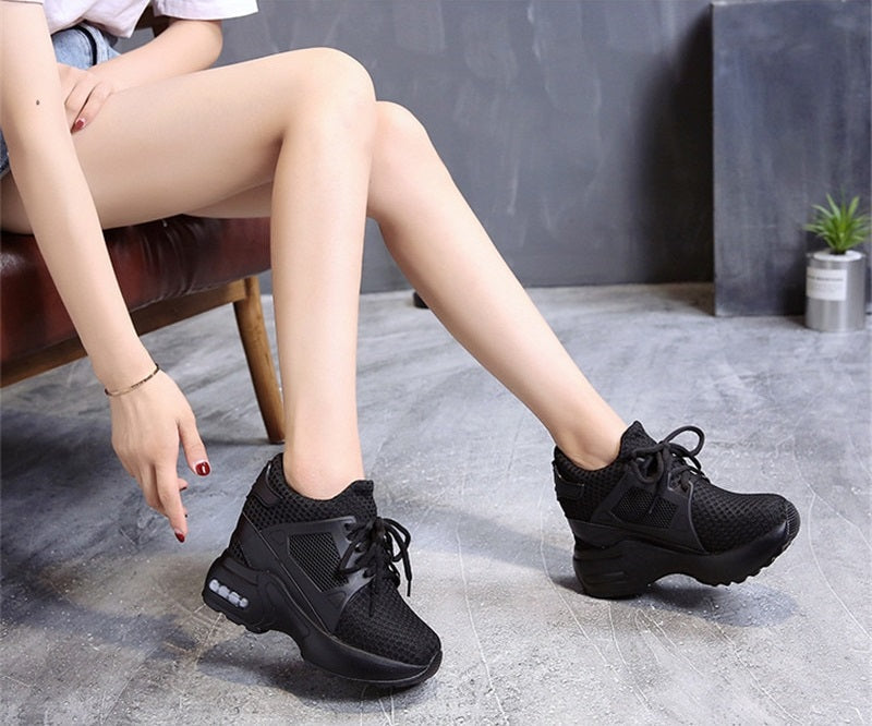 Women's Platform Wedge / Breathable High Heel Mesh Shoes | HARD'N'HEAVY