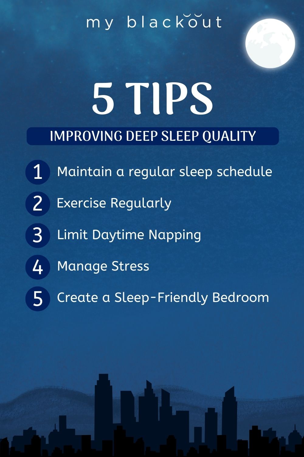 Tips for Improving Deep Sleep Quality info graphics