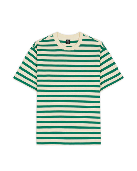 Organic Paneled Stripe Short Sleeve T-Shirt - Cream Multi – Brain Dead