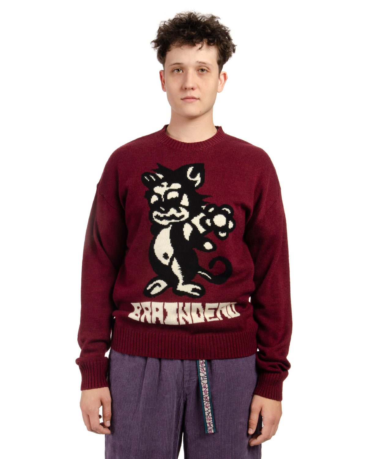 Meow Knit Sweater - Raspberry – Brain Dead