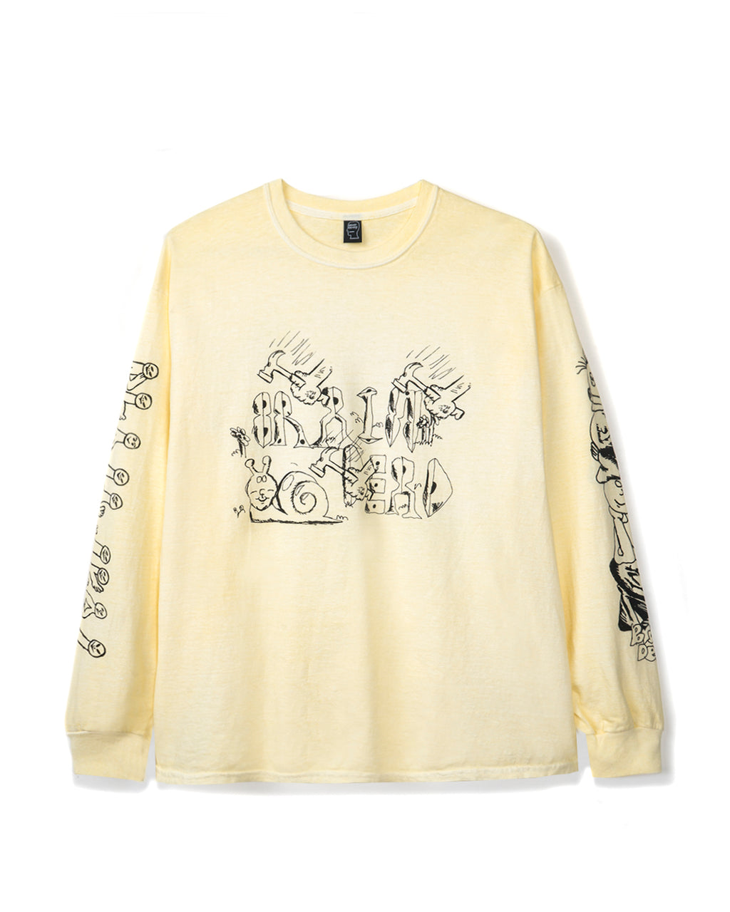 Leon's Girls Long Sleeve - Washed Yellow – Brain Dead