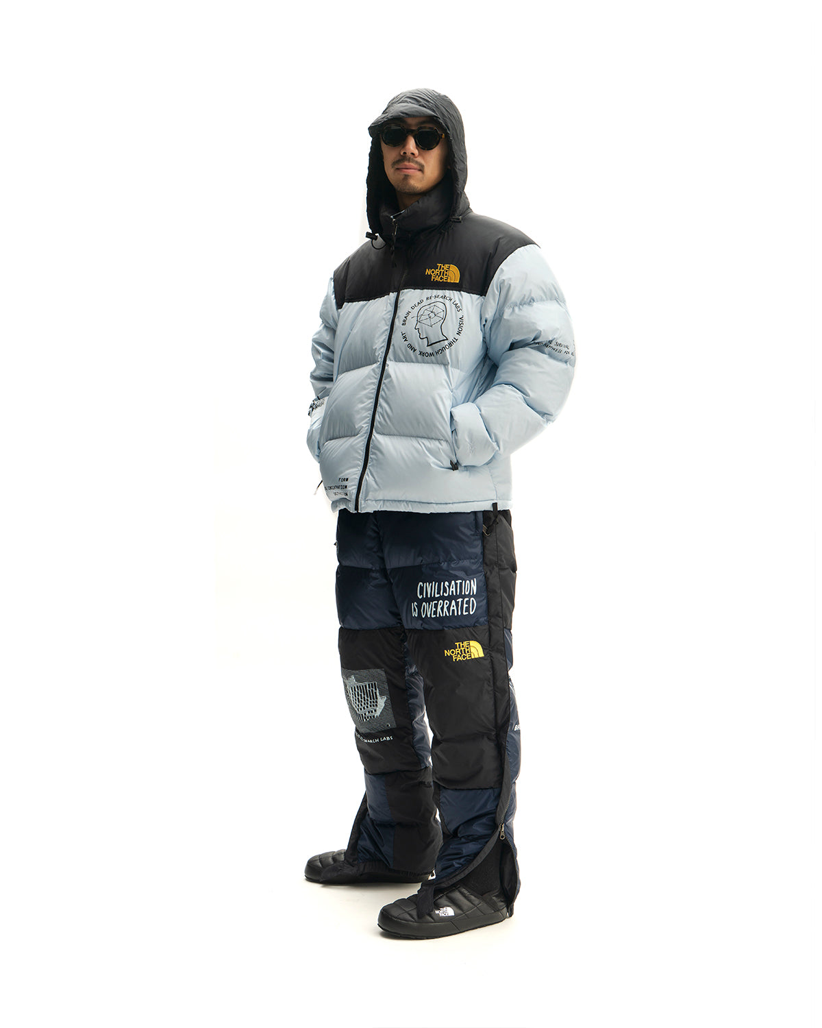 Brain Dead X The North Face Retro Nuptse Jacket Cashmere Blue