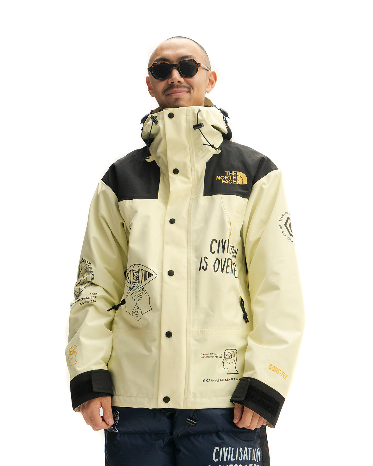 brain dead north face parka