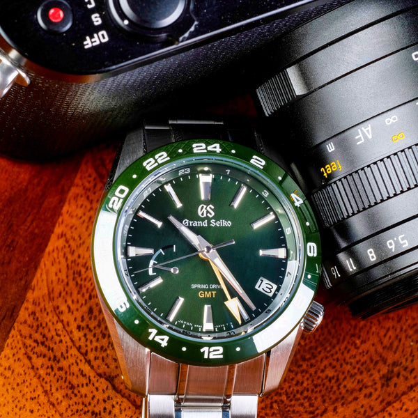 Grand Seiko Spring Drive GMT Ceramic Bezel Green SBGE257 – . Watch Shop