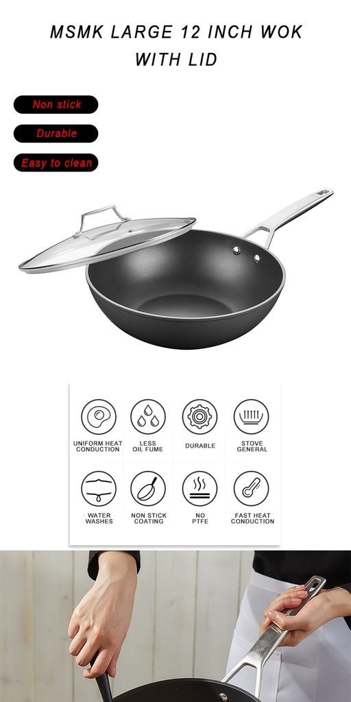 wok pan non stick big with cover wok pan non stick big cover wok