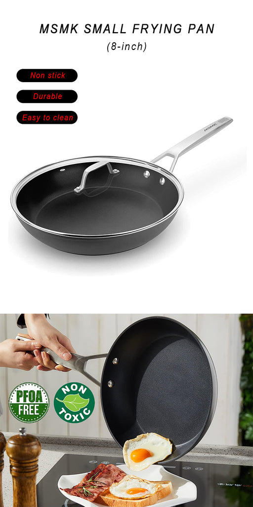 MsMk 12 inch Large Nonstick Frying Pan with Lid, Carbonize also 12