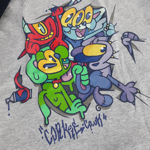 CORKiE graffiti-style streetwear, an indie brand based in Brighton, Uk. Featuring four retro style mascot characters.