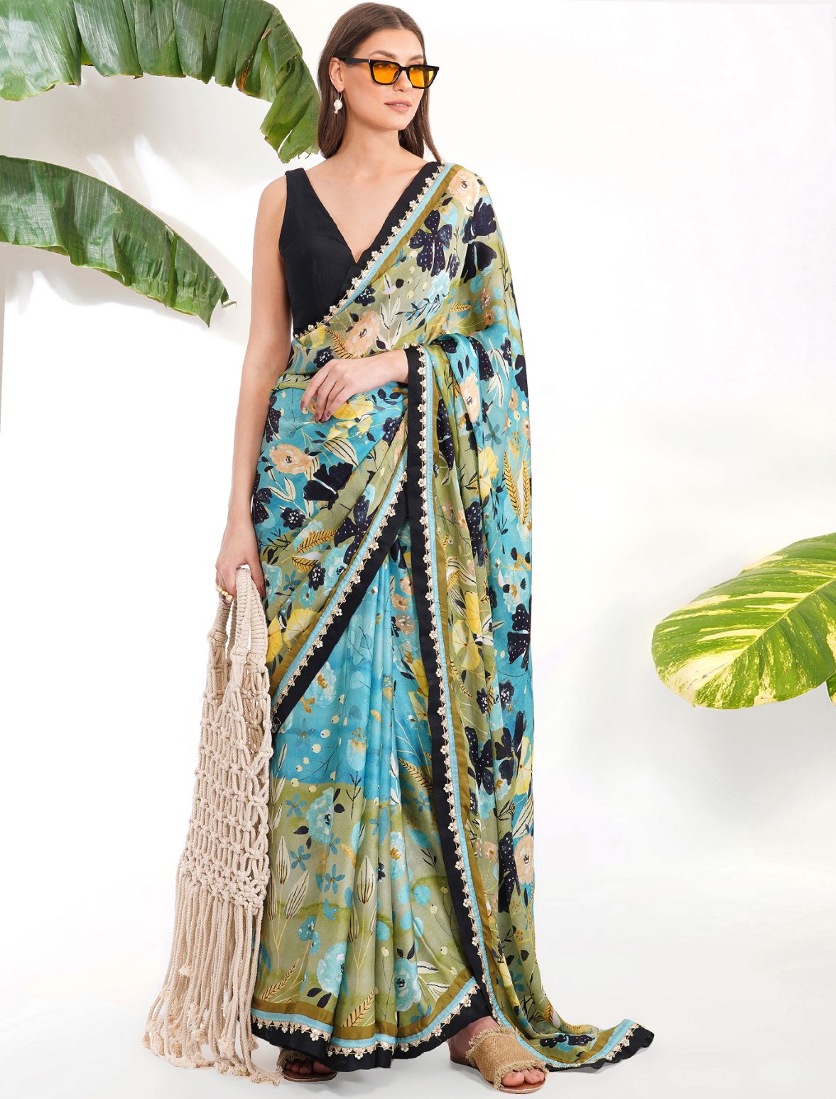 Mul Mul Cotton Indigo Blue Dabu Print Hand Block Printed Saree | Kishori