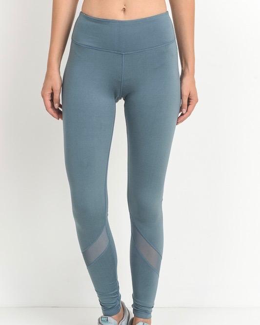 MPH Womens Loose Fit Yoga Pant Panel Leggings Grey/Fluro Mash