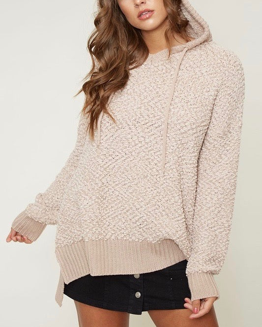 fuzzy knit chenille hoodie