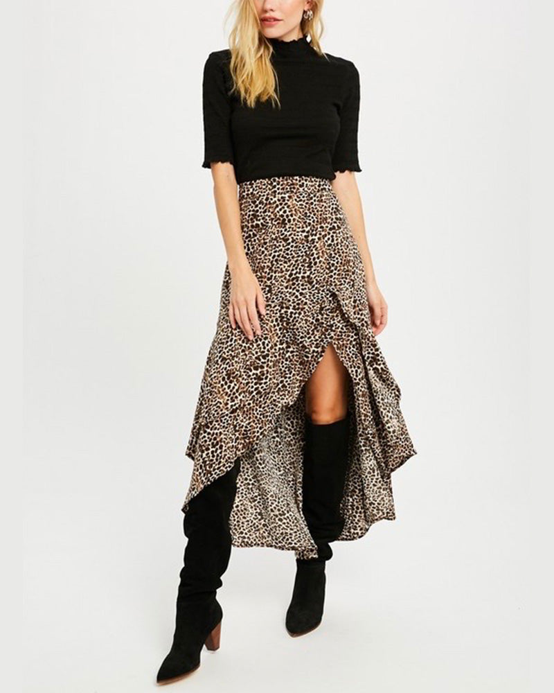 Animal Print Asymmetrical High Low Skirt – Shop Hearts