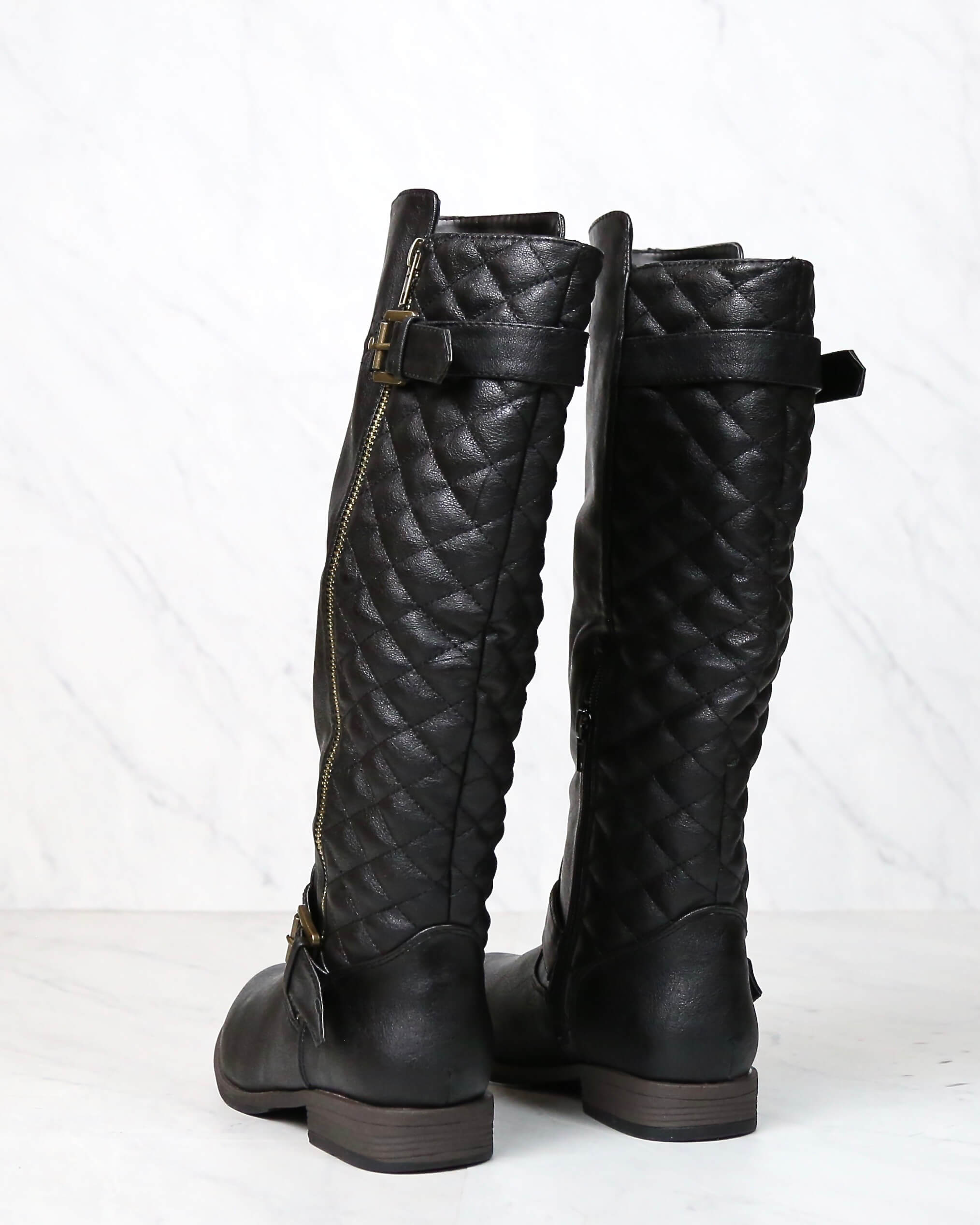 quilted tall boots
