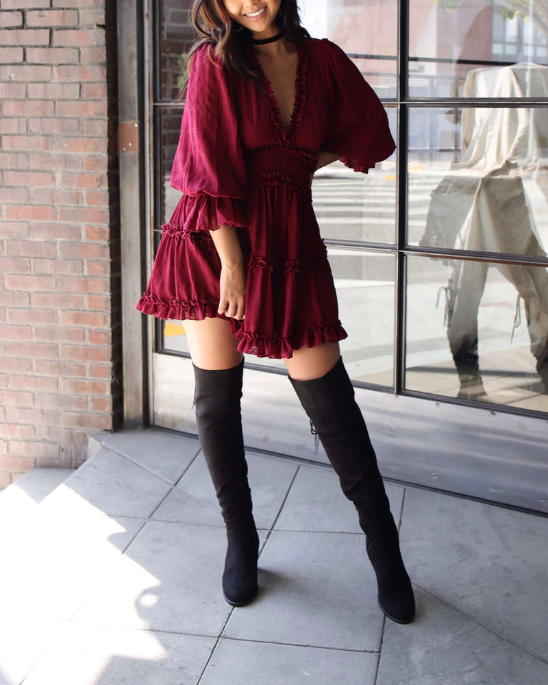 plum over the knee boots