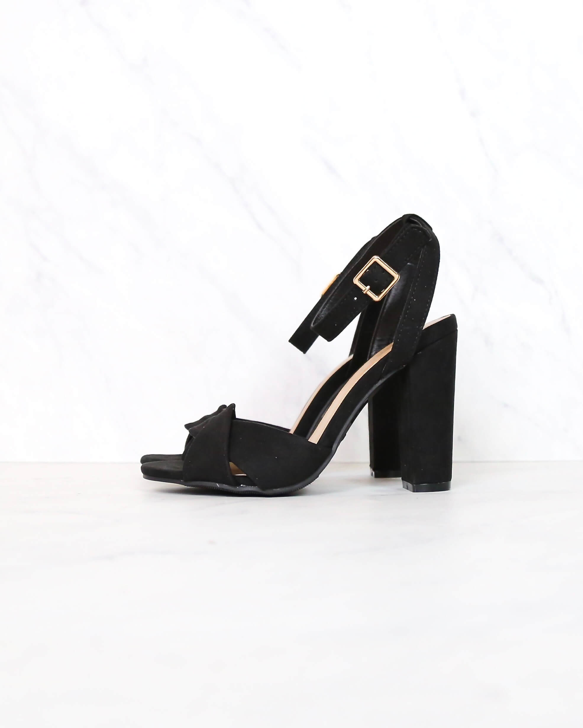 black suede pumps with ankle strap