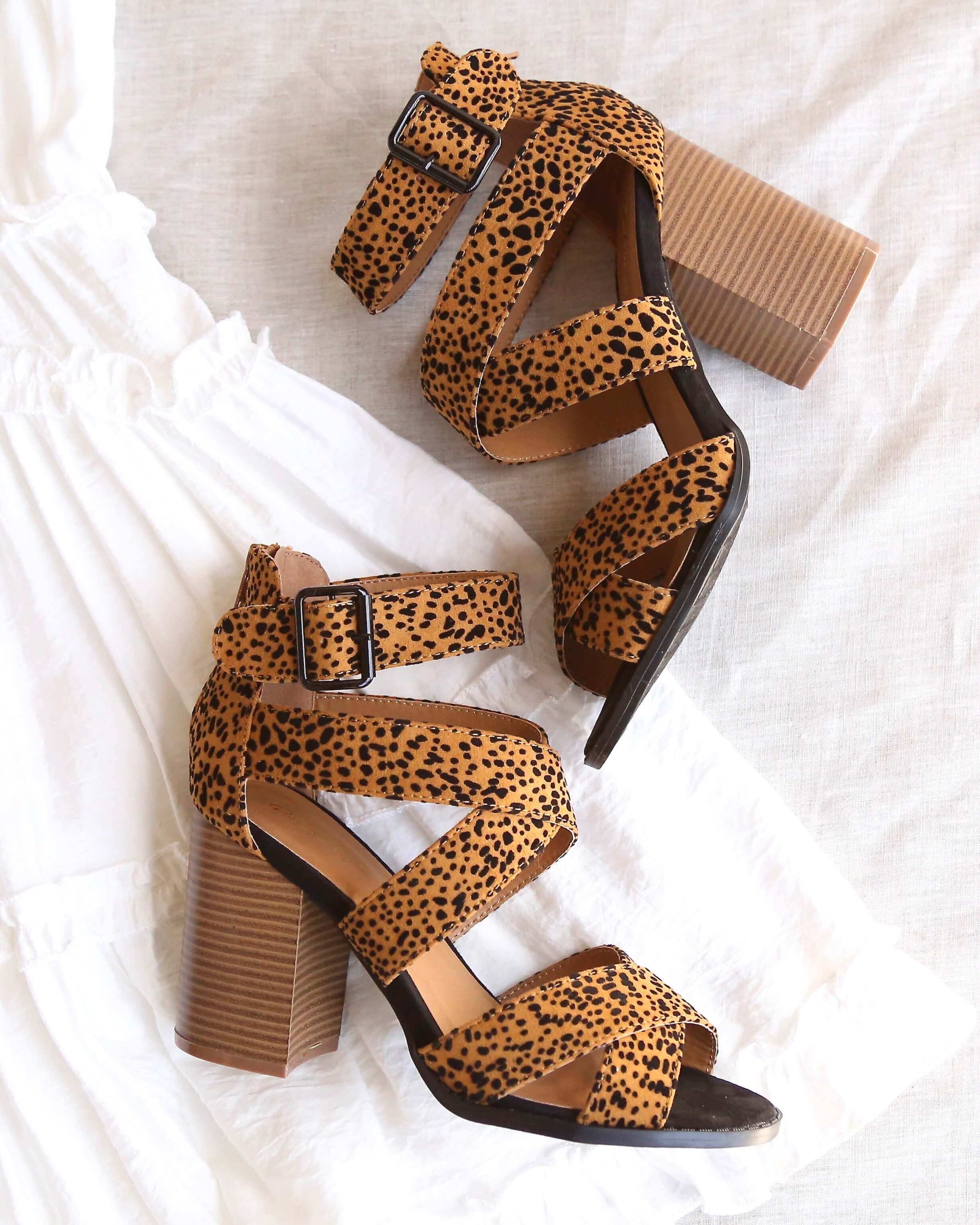 leopard strappy heels