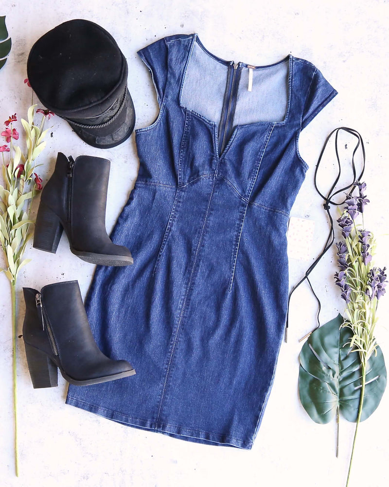 free people lia denim mini dress