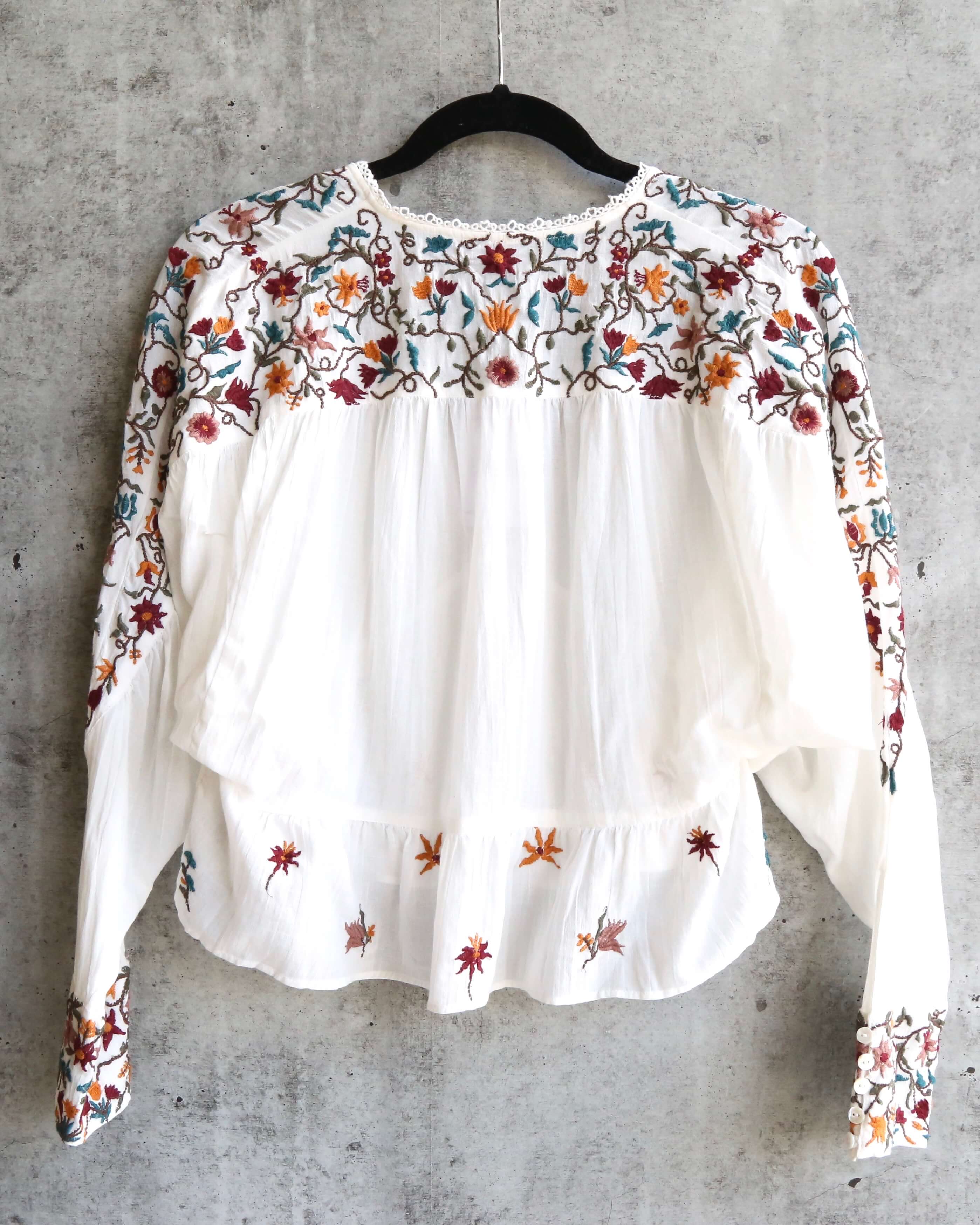 Free People Ava Embroidery Blouse - Ivory – Shop Hearts
