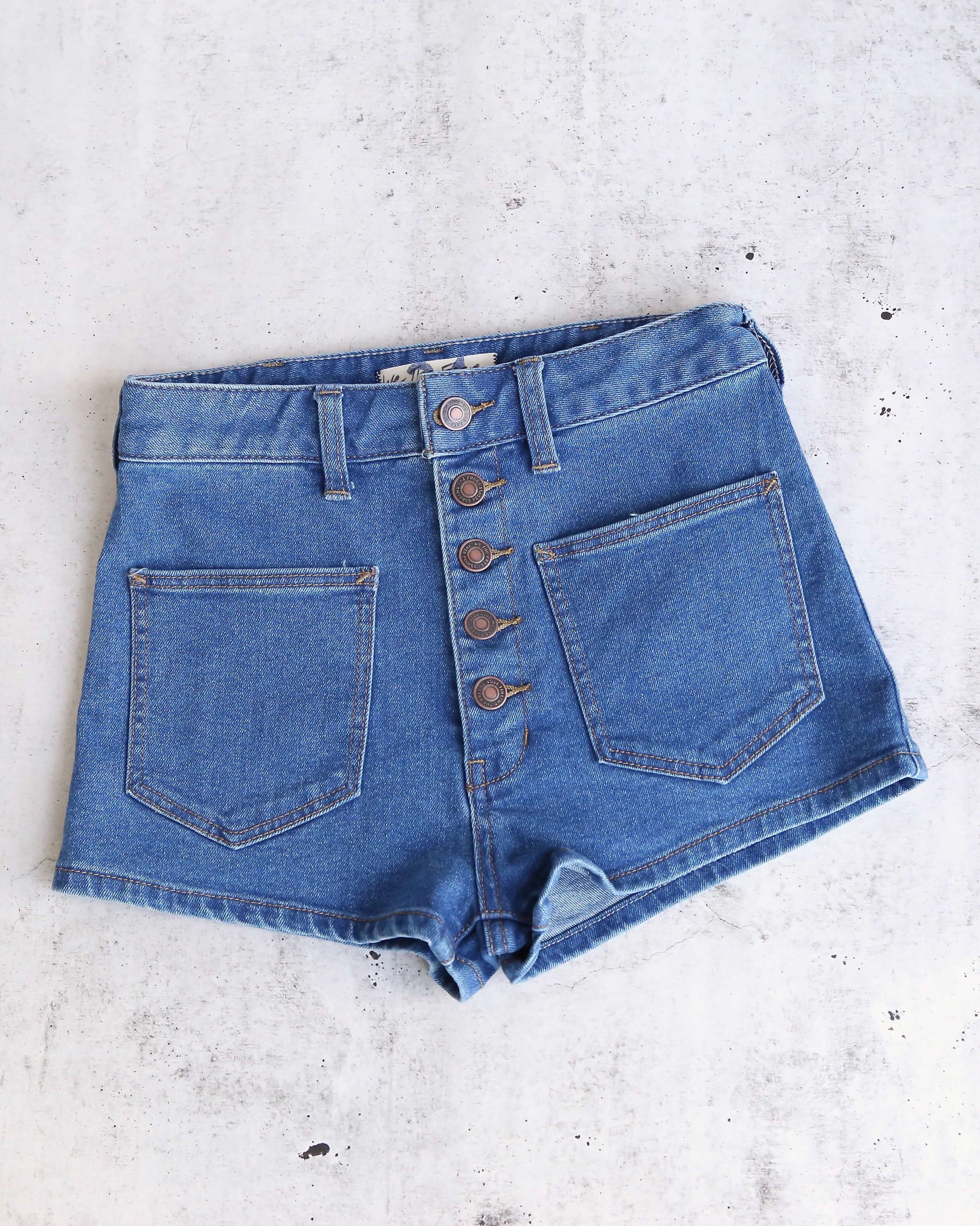 blue jean short shorts