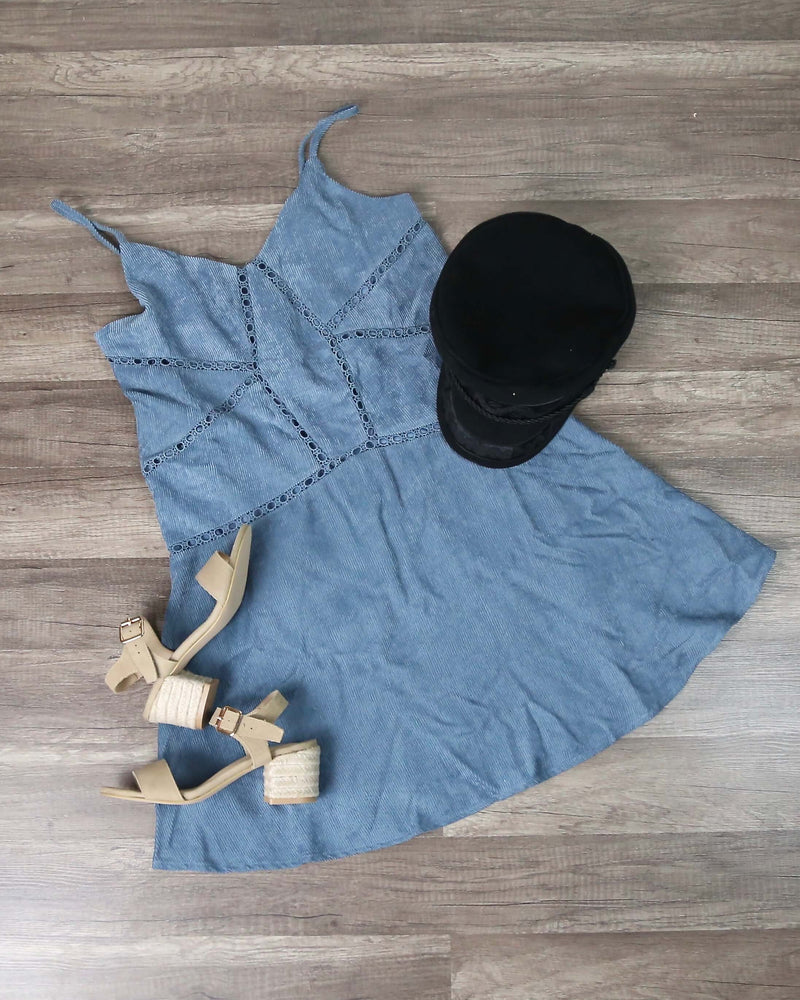 Final Sale - Cami Corduroy Dress in Dusty Blue – Shop Hearts