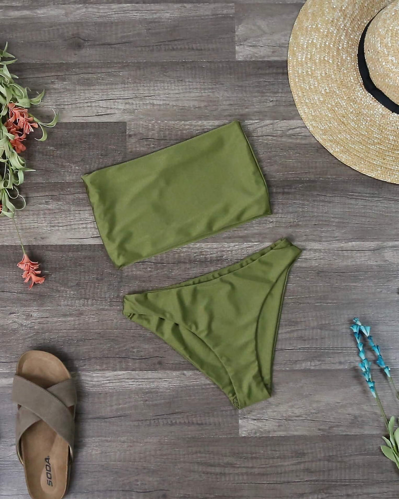 olive bandeau bikini