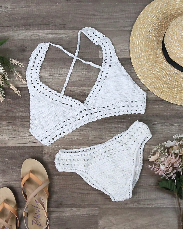 White Strappy Crochet Knit Top, WHISTLES