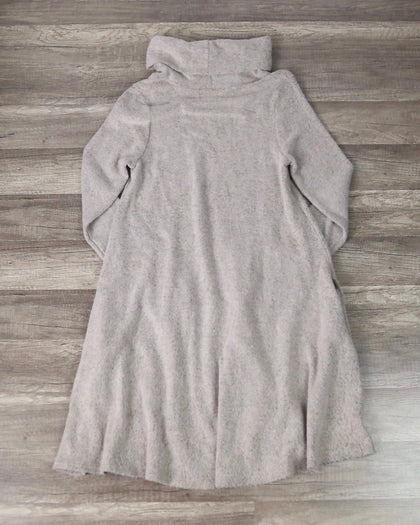 Flowy Swing Knit Turtleneck Mini Dress in Taupe – Shop Hearts