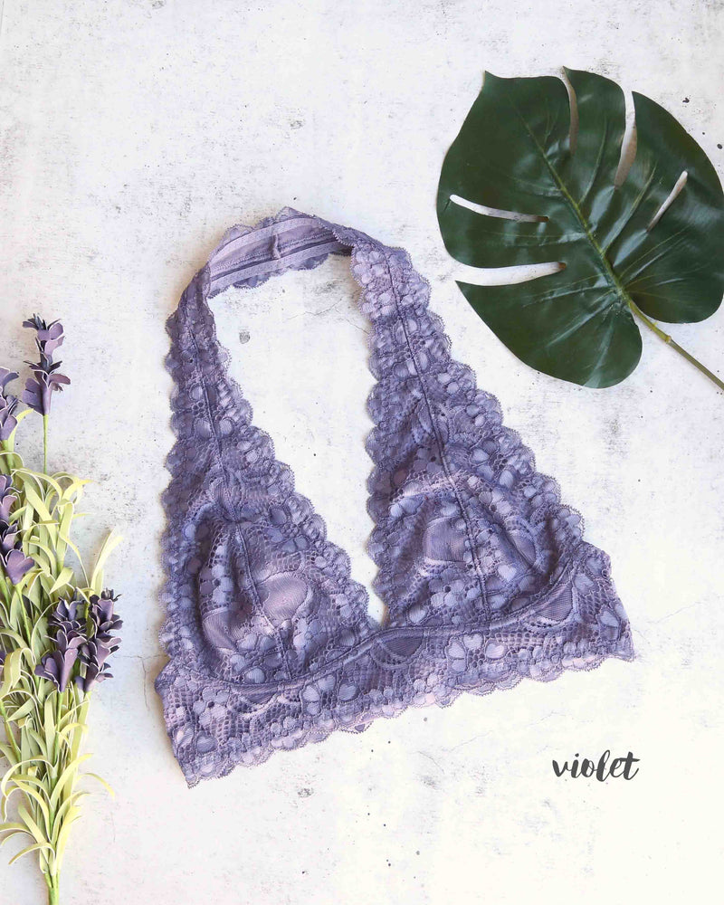 Free People - Intimately FP - Galloon Lace Halter Bralette in More Col ...