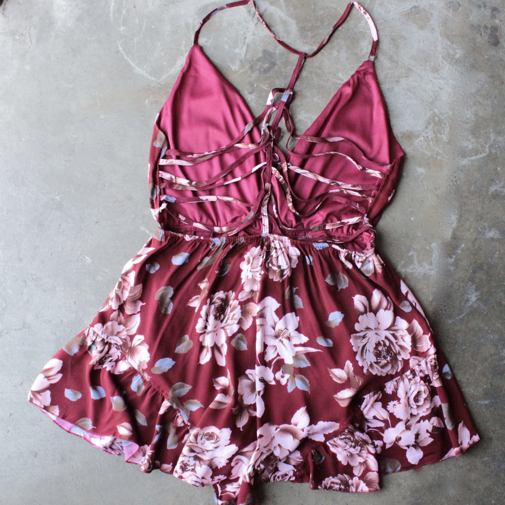 Reverse - Girl Crush Romper in Burgundy Floral – Shop Hearts