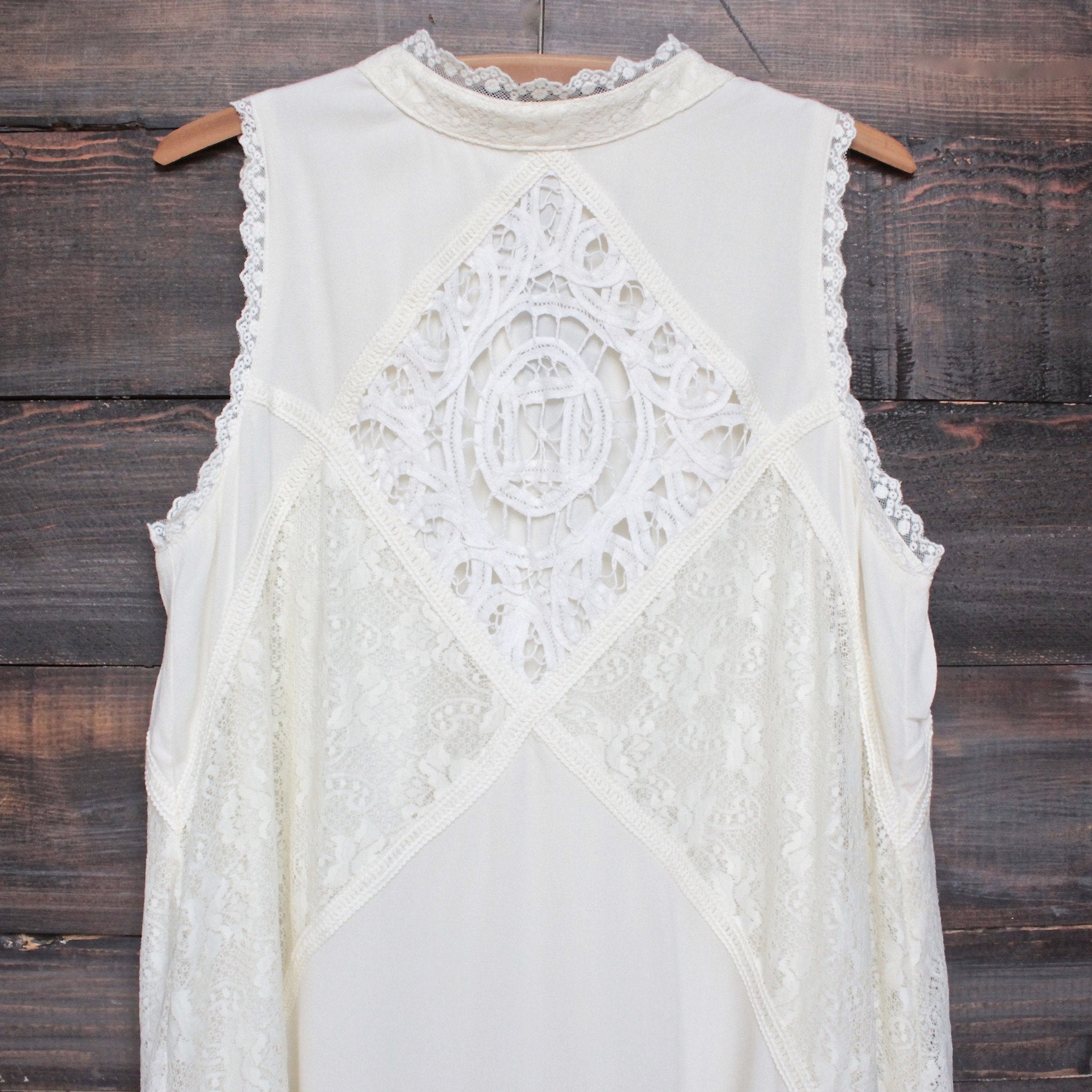 mock neck lace dress