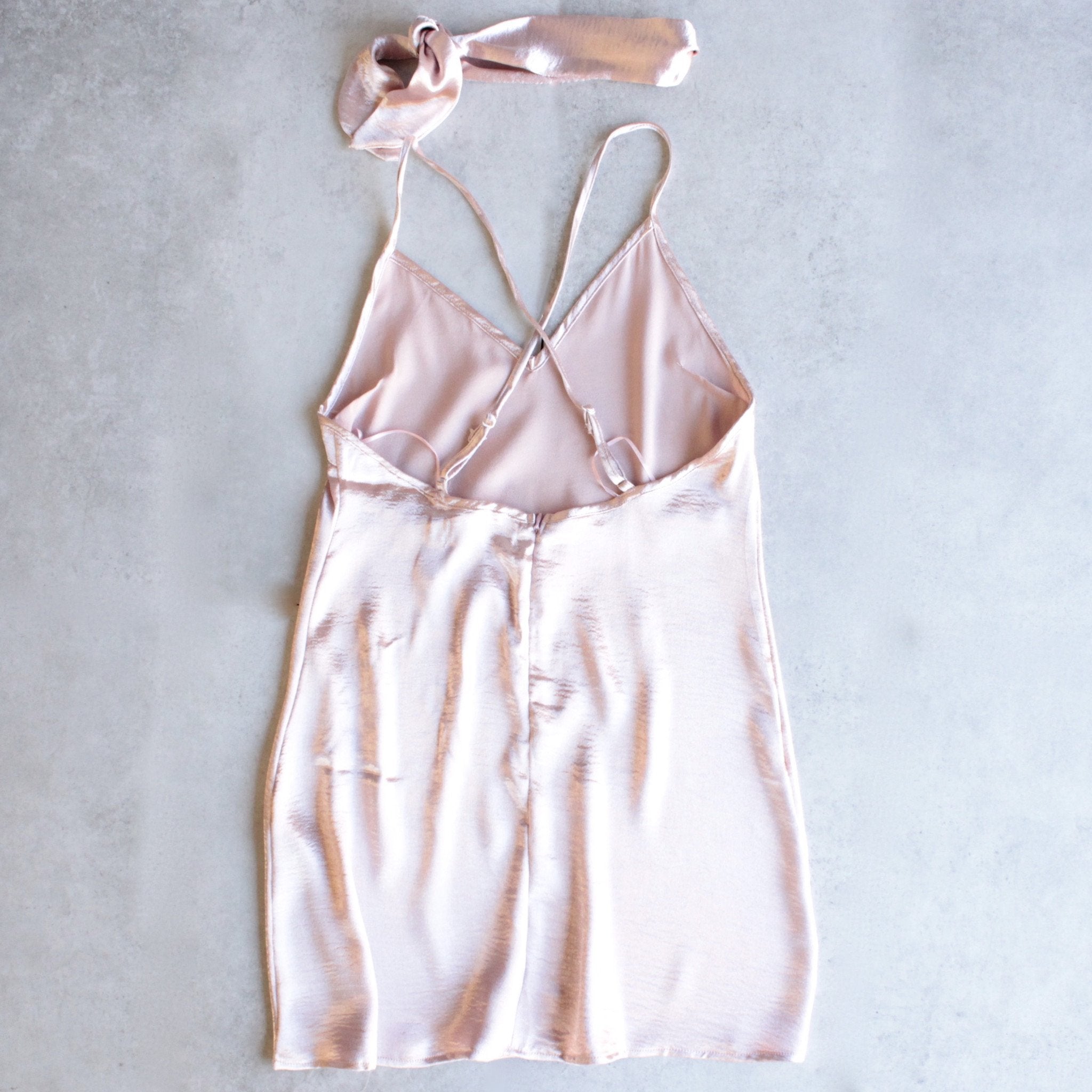 baby pink slip dress