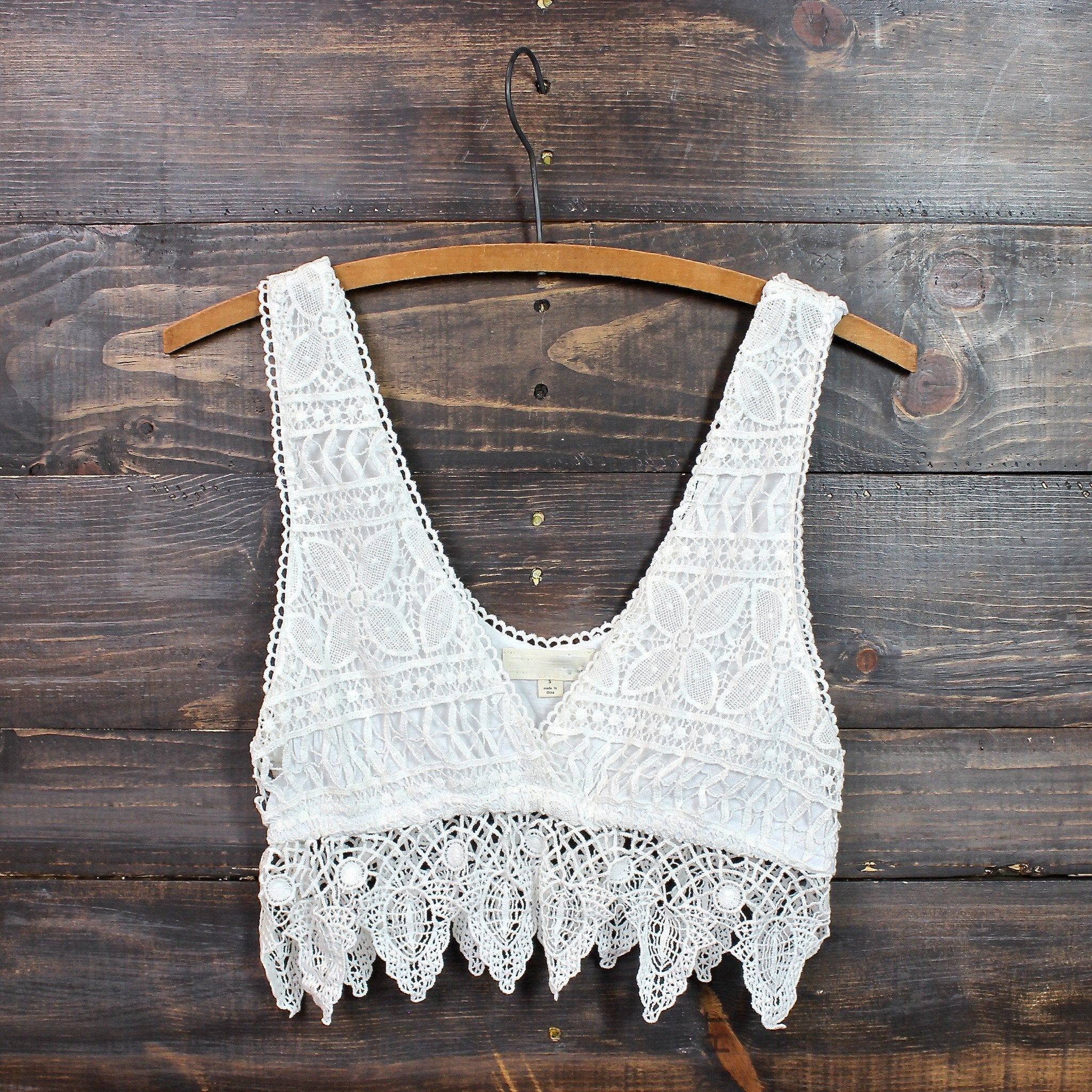 Final Sale - White Boho Crochet Bralette