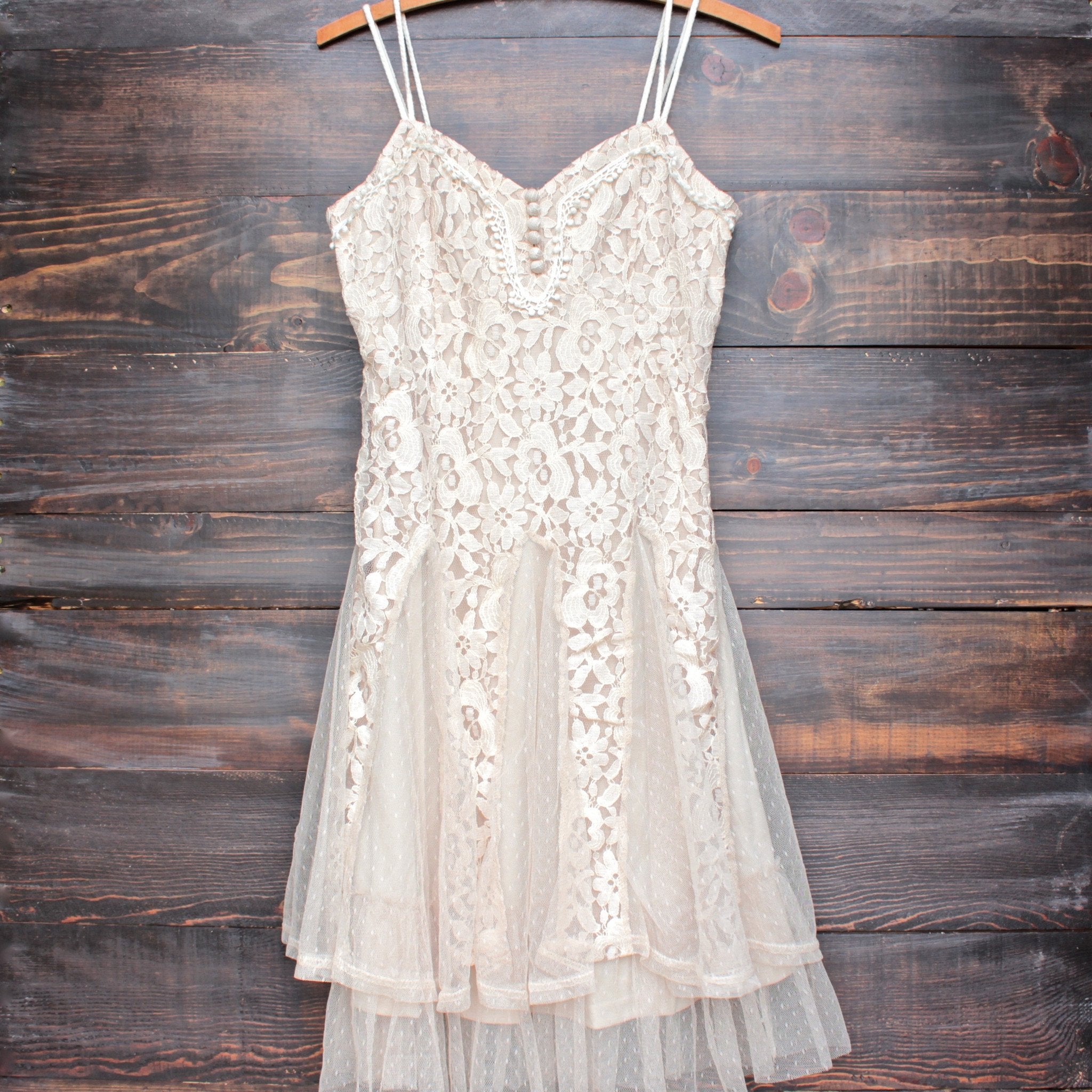 paper hearts - Ryu time will tell lace dress in champagne – shophearts