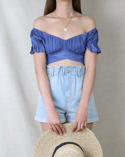 Spaghetti Strap Tank Crop Top in Lavender