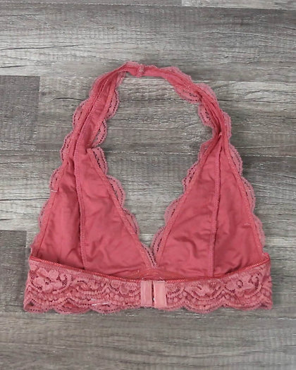 Free People Kiki High Neck Lace Halter Bra' In Pink, ModeSens